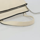 CELINE Handtasche Leder Weiß Silber Auth-7