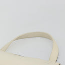 CELINE Handtasche Leder Weiß Silber Auth-8