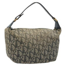 Christian Dior Trotter Canvas Hand Bag Navy Gold Auth 182127-1