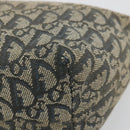 Christian Dior Trotter Canvas Hand Bag Navy Gold Auth 182127-9