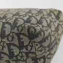Christian Dior Trotter Canvas Hand Bag Navy Gold Auth 182127-15