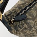 Christian Dior Trotter Canvas Hand Bag Navy Gold Auth 182127-10