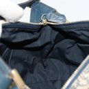 Christian Dior Trotter Canvas Hand Bag Navy Gold Auth 182127-18