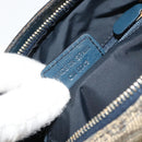 Christian Dior Trotter Canvas Hand Bag Navy Gold Auth 182127-12