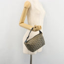 Christian Dior Trotter Canvas Hand Bag Navy Gold Auth 182127-22