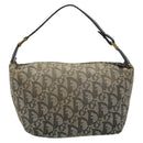 Christian Dior Trotter Canvas Hand Bag Navy Gold Auth 182127-2
