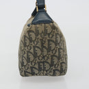 Christian Dior Trotter Canvas Hand Bag Navy Gold Auth 182127-4