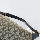Christian Dior Trotter Canvas Hand Bag Navy Gold Auth 182127-8