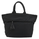PRADA Omkeerbare Handtas Nylon Zwart Zilver Auth 182129A-2