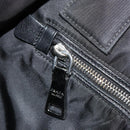 PRADA Omkeerbare Handtas Nylon Zwart Zilver Auth 182129A-20