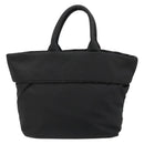 PRADA Omkeerbare Handtas Nylon Zwart Zilver Auth 182129A-3