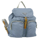 PRADA Backpack Nylon Light Blue Silver Auth 182131-1