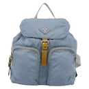 PRADA Backpack Nylon Light Blue Silver Auth 182131-13