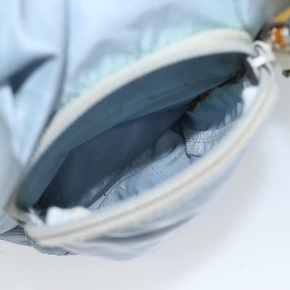 PRADA Backpack Nylon Light Blue Silver Auth 182131