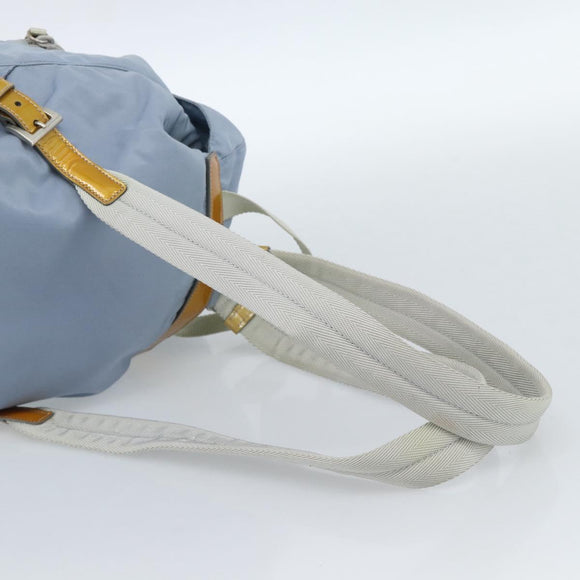PRADA Backpack Nylon Light Blue Silver Auth 182131