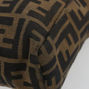 FENDI Zucca Canvas Handtasche Schwarz Braun Auth 182132-10