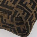 FENDI Zucca Canvas Handtasche Schwarz Braun Auth 182132-11
