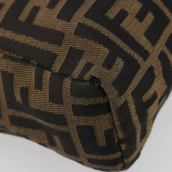 FENDI Zucca Canvas Handtasche Schwarz Braun Auth 182132