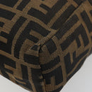 FENDI Zucca Canvas Handtasche Schwarz Braun Auth 182132-12