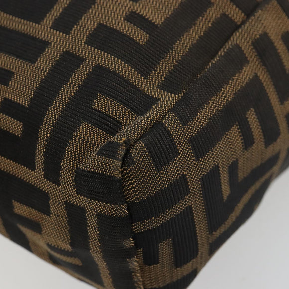 FENDI Zucca Canvas Handtasche Schwarz Braun Auth 182132