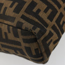 FENDI Zucca Canvas Handtasche Schwarz Braun Auth 182132-13