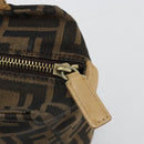 FENDI Zucca Canvas Handtasche Schwarz Braun Auth 182132-14
