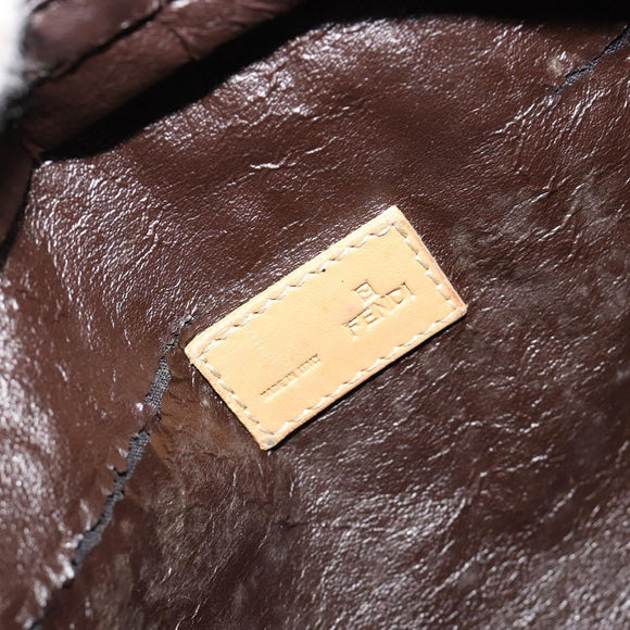 FENDI Zucca Canvas Handtasche Schwarz Braun Auth 182132