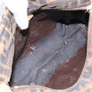 FENDI Zucca Canvas Handtasche Schwarz Braun Auth 182132-16