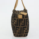 FENDI Zucca Canvas Handtasche Schwarz Braun Auth 182132-5