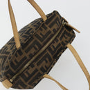 FENDI Zucca Canvas Handtasche Schwarz Braun Auth 182132-6