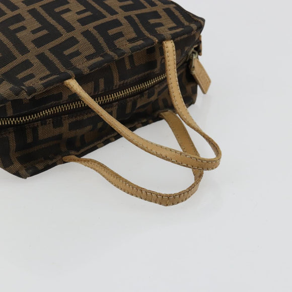 FENDI Zucca Canvas Handtasche Schwarz Braun Auth 182132