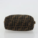 FENDI Zucca Canvas Handtasche Schwarz Braun Auth 182132-9