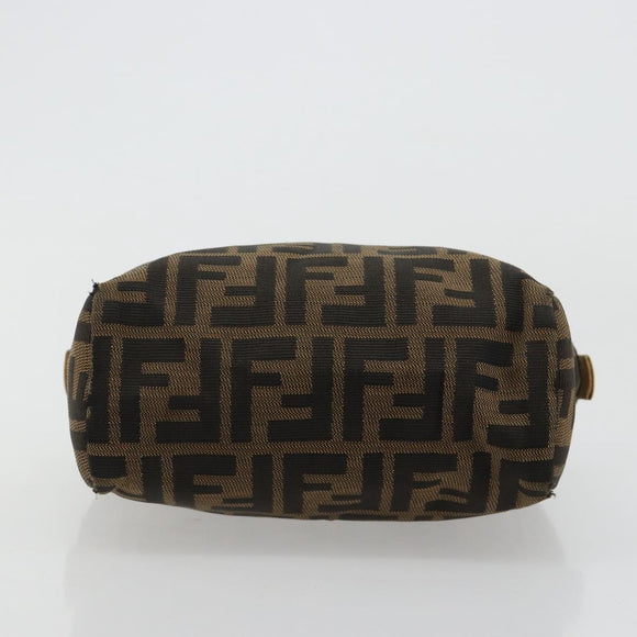 FENDI Zucca Canvas Handtasche Schwarz Braun Auth 182132