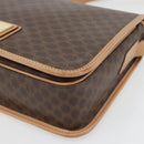CELINE Macadam Canvas Shoulder Bag PVC Leather Brown Gold Auth 182134A-10