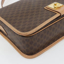 CELINE Macadam Canvas Shoulder Bag PVC Leather Brown Gold Auth 182134A-11