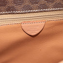 CELINE Macadam Canvas Shoulder Bag PVC Leather Brown Gold Auth 182134A-15