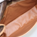 CELINE Macadam Canvas Shoulder Bag PVC Leather Brown Gold Auth 182134A-16