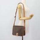 CELINE Macadam Canvas Shoulder Bag PVC Leather Brown Gold Auth 182134A-22
