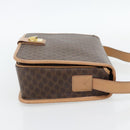 CELINE Macadam Canvas Shoulder Bag PVC Leather Brown Gold Auth 182134A-5