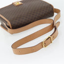 CELINE Macadam Canvas Shoulder Bag PVC Leather Brown Gold Auth 182134A-7