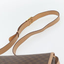 CELINE Macadam Canvas Shoulder Bag PVC Leather Brown Gold Auth 182134A-8