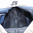 Christian Dior Trotter Canvas Boston Bag Navy Silver Auth 182138-16