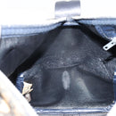 Christian Dior Trotter Canvas Boston Bag Navy Silver Auth 182138-17