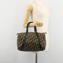 Christian Dior Trotter Canvas Boston Bag Navy Silver Auth 182138-20