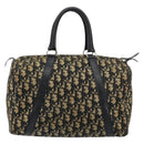 Christian Dior Trotter Canvas Boston Bag Navy Silver Auth 182138-3