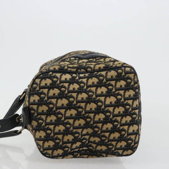 Christian Dior Trotter Canvas Boston Bag Navy Silver Auth 182138
