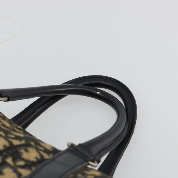 Christian Dior Trotter Canvas Boston Bag Navy Silver Auth 182138