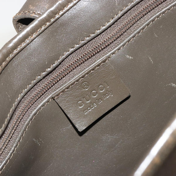 GUCCI Jackie Shoulder Bag Satin Brown Silver 001 3306 Auth 182140