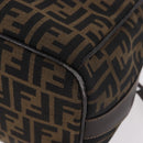 FENDI Zucca Canvas Hand Bag Black Brown Auth 182141-17