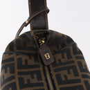 FENDI Zucca Canvas Hand Bag Black Brown Auth 182141-19